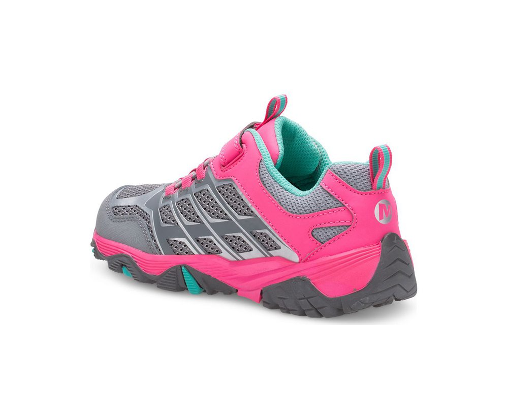 Buty Sportowe Merrell Dziecięce Szare/Różowe - Moab Fst Niskie A/C Waterproof - 931870-WSP